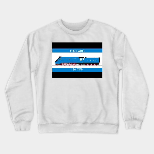 A4 (Mallard) Blue Livery LNER Crewneck Sweatshirt by ontherails